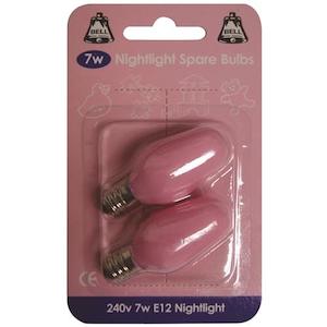 E14 240V 7W 16X45mm BABY PINK NITELITE™ TWIN BLISTER PACK