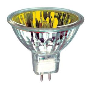 Dichroic: GU5.3 12V 50W CLOSED FRONT MR16 DICHROIC 38° Blue 3,000 Hour Life