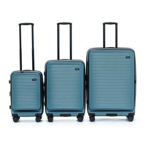 Hardside Luggage: Tosca Zen Collection Top Lid Opening Polycarbonate Trolley Cases Full Set 77/65/53cm TCA225 Slate