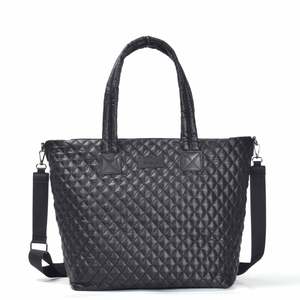 Overnight Bags: Tosca Metro Collection fashion quilted large travel tote MET980-Black
