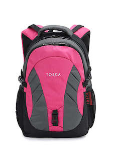Tosca 42cm-H Intermediate or Primary multi compartment back pack TCA941-Pink-grey