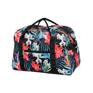 Overnight Bags: Tosca 50cm Black-Multi Tropical large Overnight Weekender and carry-on  TCA935 Black Multi