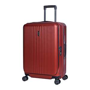 Eminent: Eminent 67cm (Antique Wine) Top Lid Opening checked luxury Polycarbonate Trolley KK50B-Antique wine