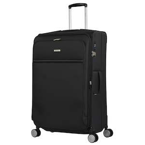 Eminent: Eminent 78cm Black Luxury Soft side Checked Trolley case S1880A