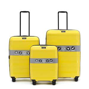 Tosca Comet: Tosca Comet Yellow Luxury Polypropylene hard side luggage set sizes 78cm/67cm/55cm TCA200-Yellow
