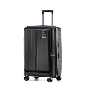 Luggage: Tosca Cruiser Collection 67cm Polypropylene Front access top lid opening Trolley case TCA875B-Black-Lime green trims