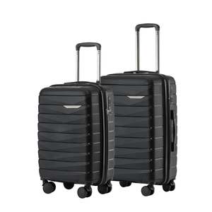 New Zealand Luggage Pilot Collection 2-Pce Polypropylene Luggage set 66cm/55cm NZ005-Black