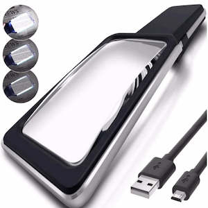 4X Magnipros USB Rechargeable Handheld Magnifier with LED Lights