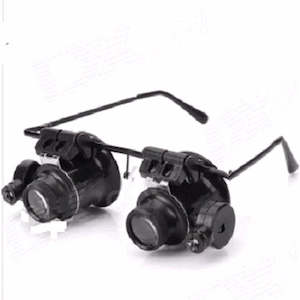 Head Mounted Magnifiers: 20X Eyeglass Spectacles