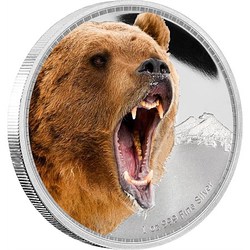 Coins: Kings of the continents - grizzly bear silver coin