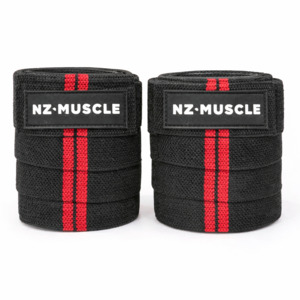 NZ Muscle Knee Wraps – Red/Black