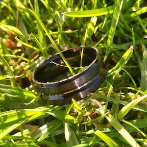 Men's Black Titanium Ring Edge (TOUGH) - NZ NATIVE WOOD RINGS