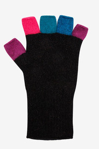 Gloves, Arm & Leg Warmers: Multi Coloured Fingerless Gloves Possum Merino NATIVE WORLD