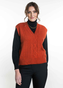 For Elegant Evenings: Cable Possum Merino Vest KORU