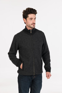 For Elegant Evenings: Textured Full Zip Possum Merino Silk Jacket NATIVE WORLD