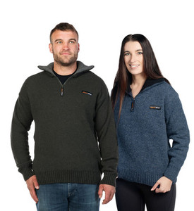 Best Sellers: Tasman Dual Layer Wool/Possum Zip Neck Jersey MKM ORIGINALS