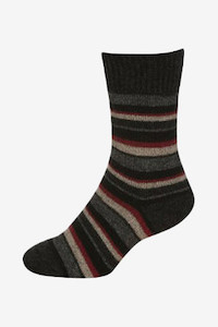 Men's Socks: Stripe Possum Merino Wool Sock NZNC
