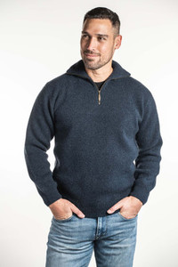 Products: Zip Collar Possum Merino Silk Jumper KORU