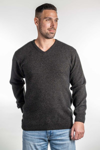 Vee Neck Possum Merino Wool Silk Sweater KORU