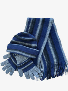 Best Sellers: Stripe Beanie, Glove, Scarf Combo Possum Blend NZNC