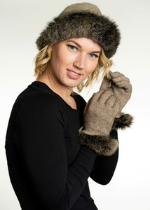 Products: Fur Trim Possum Merino Wool Silk Gloves KORU