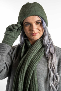 Products: Ribbed Possum Merino Wool Scarf KORU