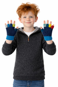 Gloves, Arm & Leg Warmers: Multi Fingerless Kids Gloves NATIVE WORLD