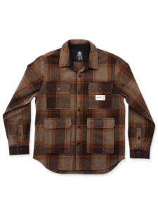 Nzo Clothing: Feldon Swanndri Wool Camp Shacket - High Country Check