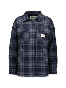 Feldon Swanndri Womens Wool Camp Shacket - Charcoal Grid