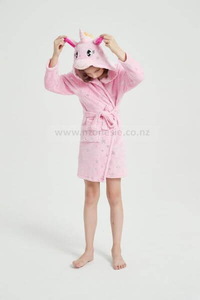 Products: Kids pink unicorn robe