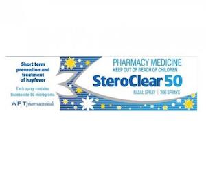 Allergy Nasal Sprays: Steroclear Budesonide 50mg Nasal Spray 200 Doses (B/W Pack)