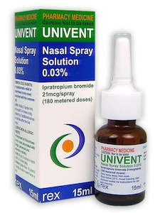 Allergy Nasal Sprays: Univent Nasal Spray 15ml