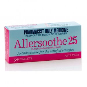 Antihistamines: Allersoothe 25mg 50 Tablets
