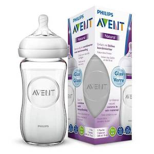 Avent Pure Glass Bottle with Natural Response Teat 240ml