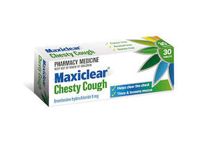 Maxiclear Chesty Cough 8mg Tabs 30s