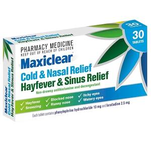 Maxiclear Cold & Nasal Hayfever & Sinus 30s
