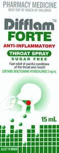 Sore Throat Gargles And Sprays: Difflam Forte Throat Spray 15ml