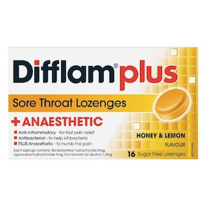 Sore Throat Lozenges: Difflam Lozenges Plus Anaestic Honey Lemon 16s