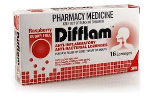 Difflam Raspberry Sugarfree Lozenges 16s