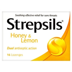 Sore Throat Lozenges: Strepsils Honey & Lemon Lozenges 16s