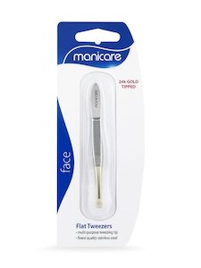 Manicare Tweezer Gold Tipped Flat