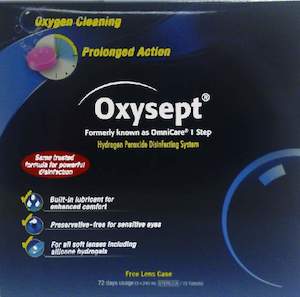Contact Lens Solutions: Oxysept Tablets 72S & 3 X 240ml & Lens Case