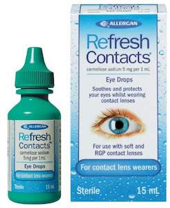 Eye Lubricants: Refresh Contacts Eye Drops 15ml