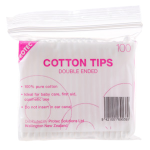 Bathroom Cotton 1: Protec Cotton Tips 100