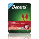 Depend Fitted Briefs Medium 10Pk