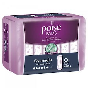 Sanitary Pads: Poise Overnight Pads 8s