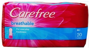 Sanitary Pads: Carefree Panty Liners Breathable 20s