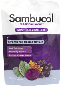Sambucol Soothing Nose & Throat Lozenges 16s