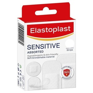 Plasters And Dressings: Elastoplast Sensitive Strips Assorted 20s