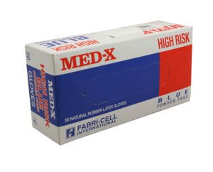Sanitising: Med-X High Risk Blue Med-50 Gloves – Medium Size